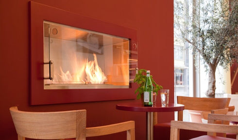 Ecosmart Fire Flex 50SS Single Sided Fireplace Insert - Black Finish / Stainless Steel Burner - ESF.FX.50SS